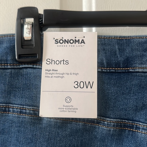 *FINAL* SONOMA HIGH RISE DENIM SHORTS: BLUE: DISTRESSED: NEW WITH TAGS: SIZE 30W - Picture 5 of 5